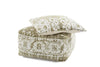 Creme / Oliv / Hocker: 80cm x 80cm x 40cm / Kissen: 80cm x 80cm