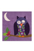 Violett Owl / 130cm x 130cm ECKIG