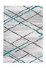 Weiß / Grau / Türkis / 160cm x 230cm
